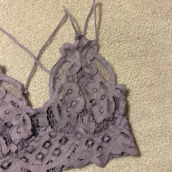 Free People One Lilac Purple Adella Lace Bralette Bra - Picture 5 of 12